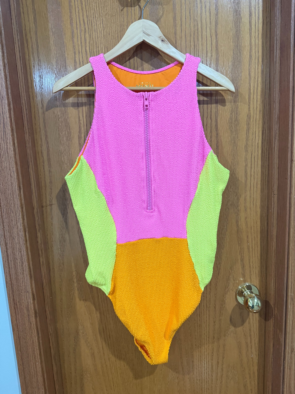 Show Me Your Mumu Colorblock Swimsuit Size Xx-Large Pink Orange Green
